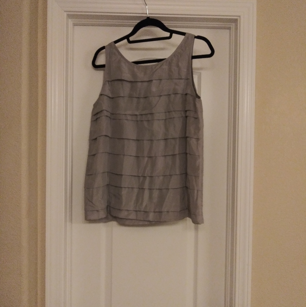 Eileen Fisher Silk Ruffle Sleeveless Blouse Medium - Picture 3 of 6